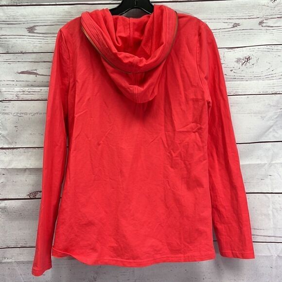 Monoreno Size M Coral Embroidered Hoodie Top - Picture 2 of 7